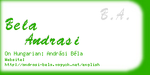 bela andrasi business card